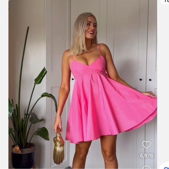 Zara bow back taffeta mini dress - Picture 9 of 11